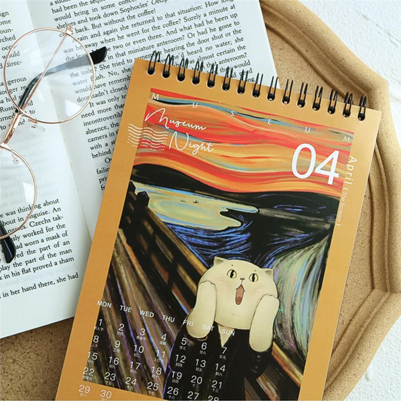 

SR-1 PCS Kitten 2024 Museum Cat Night Creative Ins Decorative Calendar Office School Stationery