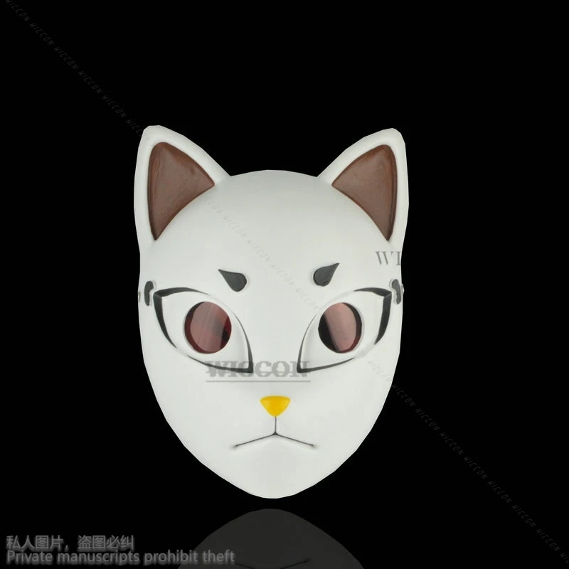 Anime Japanese Demon Mask Cat Fox Slayer Mask Kamado Tanjiro Masquerade Halloween Festival Cosplay Prop Tomioka Giyuu Furry Cos