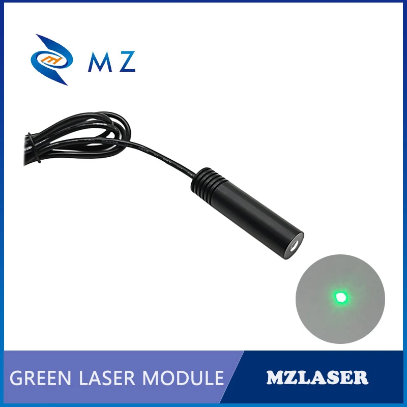 Módulo láser de punto verde, D16 x 63mm, 520nm, 10/20/30/50mw, modo único con adaptador de suministro de grado Industrial