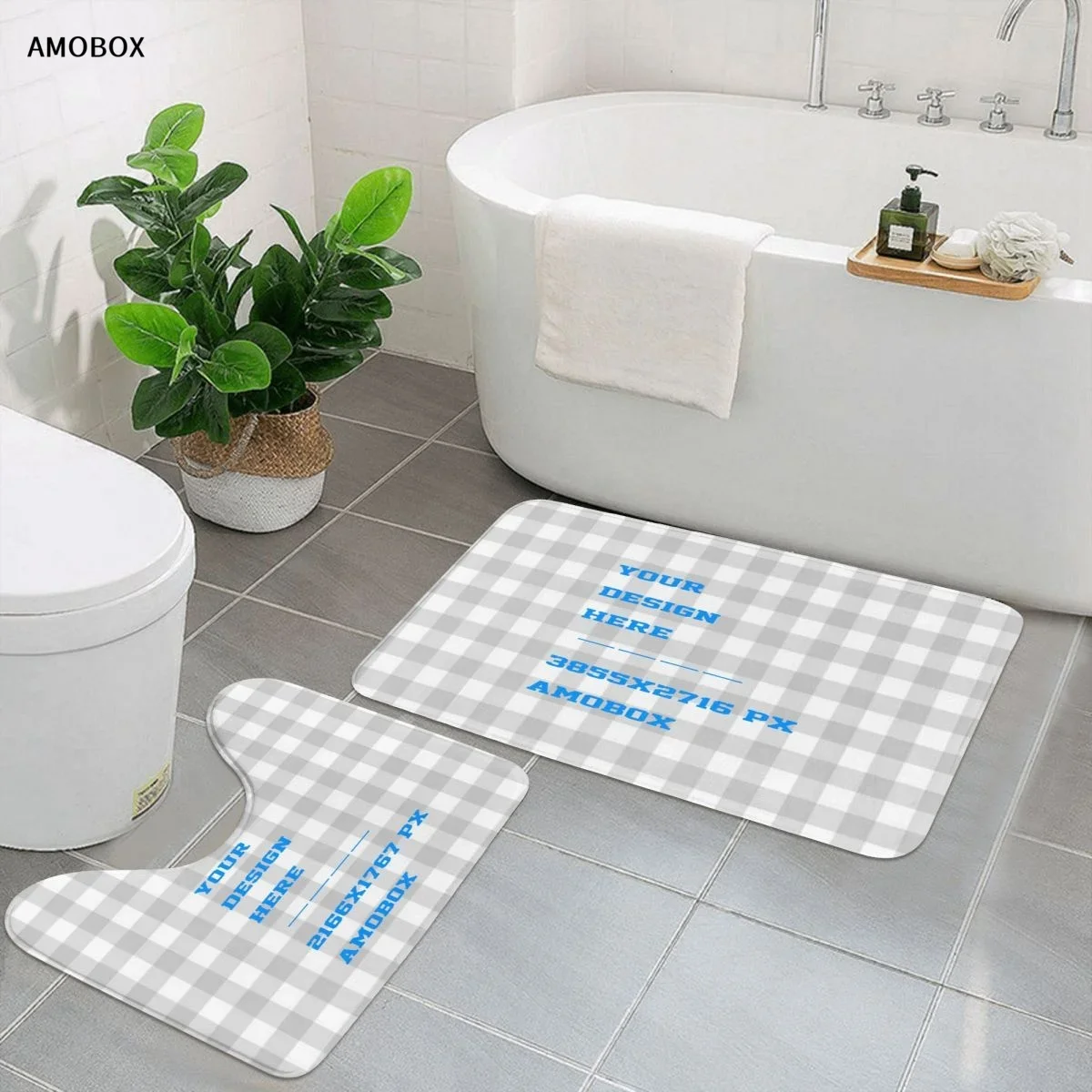 

AMOBOX-Customized Bath Mat, Non-Slip, Soft, Comfortable, Shower,Tub,Bathroom,Wet Areas