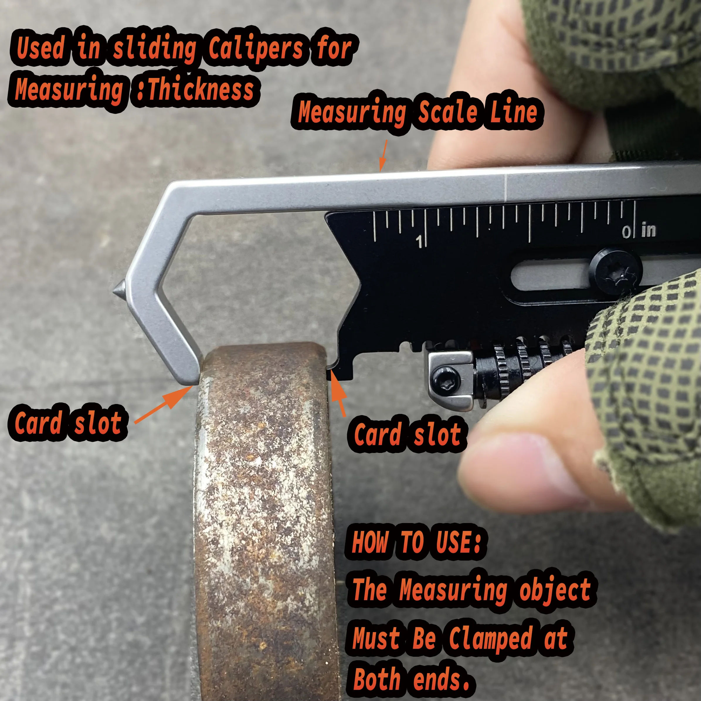 Multifunktionaler Mini-Brecheisen 9-in-1 Multitool Verstellbarer Schraubenschlüssel EDC Messlineal Hebelwerkzeug Taschen-Outdoor-Camping-Werkzeug – Detail 6