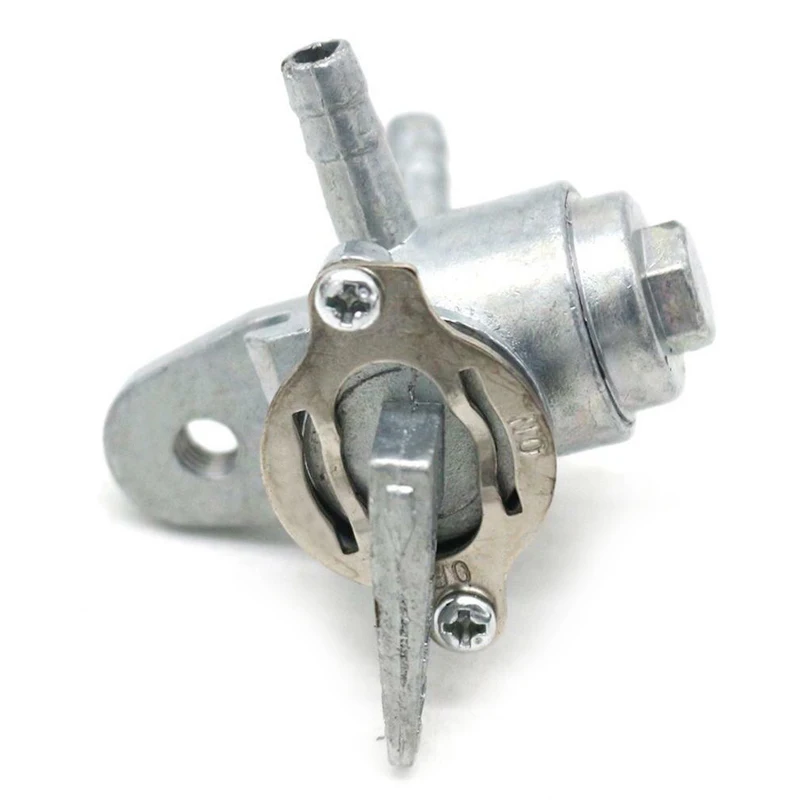 DWCX 3-Way Petcock Tap Fuel Tank Shut Off Valve Switch Cock for Motorcycle Dirt Bike ATV Silver