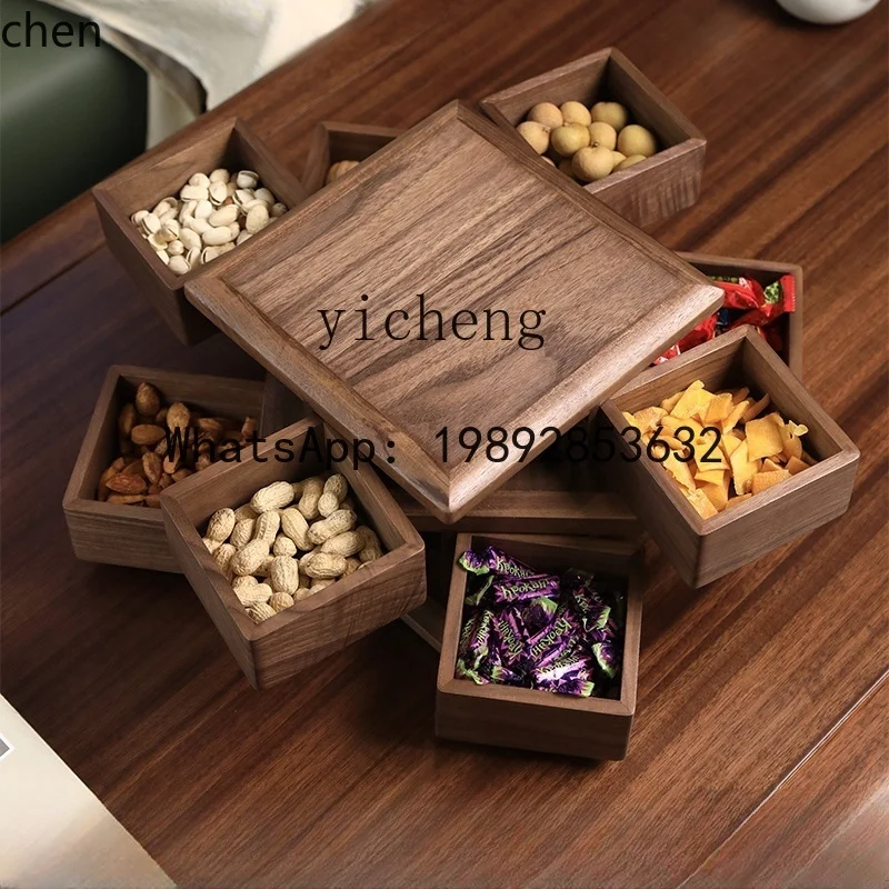 YFY   fruit plate solid wood household living room dried fruit storage box candy box