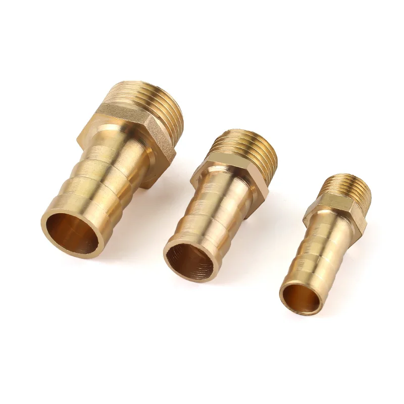 Conector Pagoda para tubería de agua y Gas, accesorio de manguera de latón de 6, 8, 10, 12 y 14mm, rosca macho de diámetro 1/4, 1/8, 1/2, 3/8