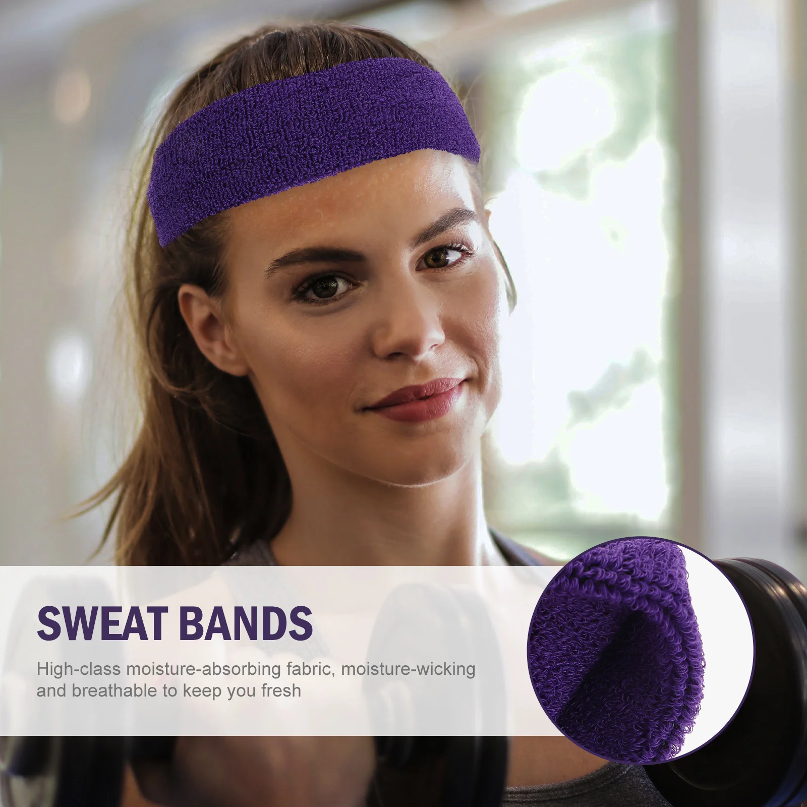 

1Set Sports Headband Wristband Sweat Absorbing Elastic Comfortable Durable for Outdoor Sports Tennis Basketball Volleyball