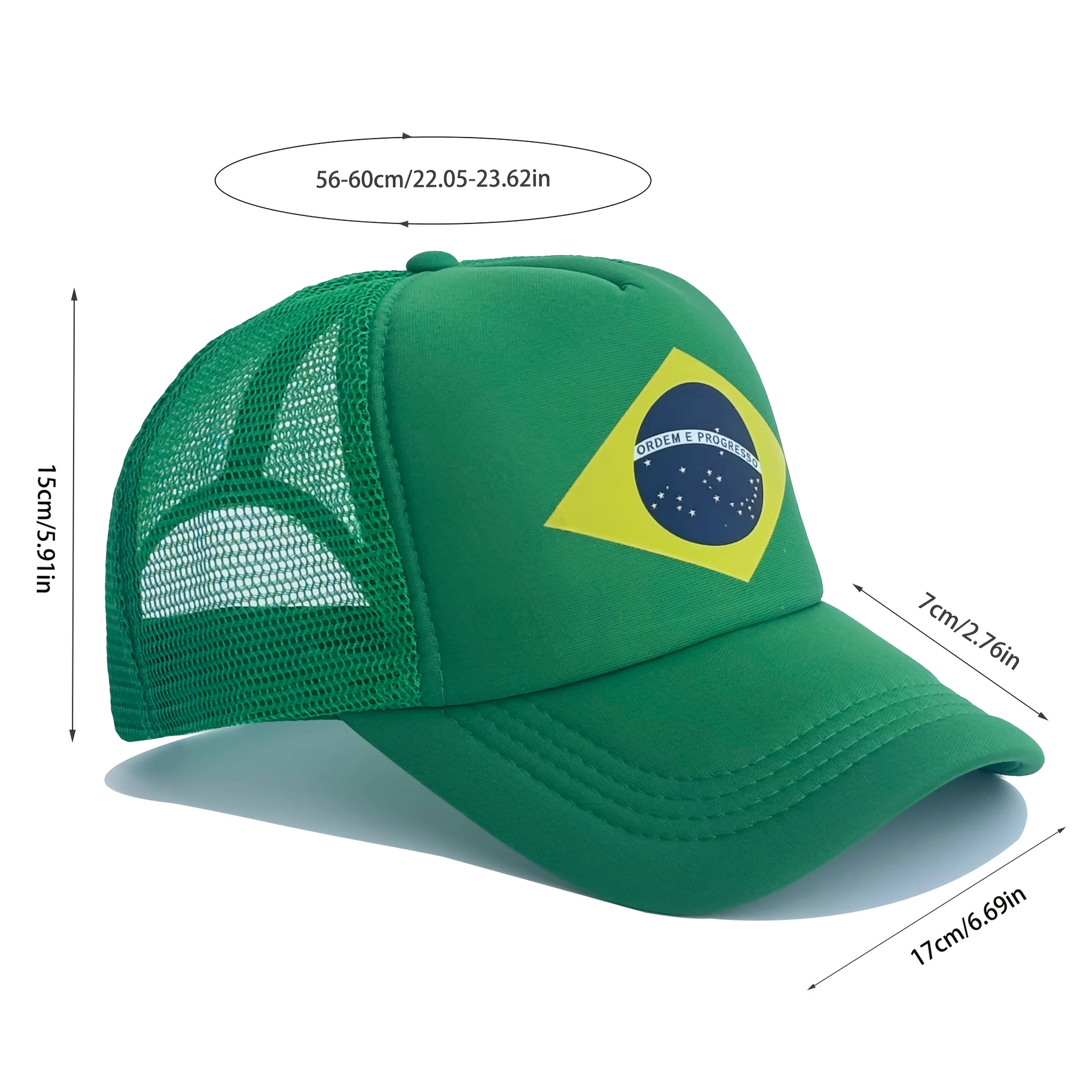 Brazil Football Hats for Women Outdoor Sports Event Cap