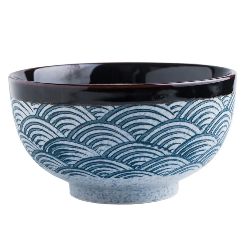 Japanese Ceramic Bowl Soup Noodles Bowl Tableware Restaurant Rrtro Fruit Salad Rice Bowl For Household