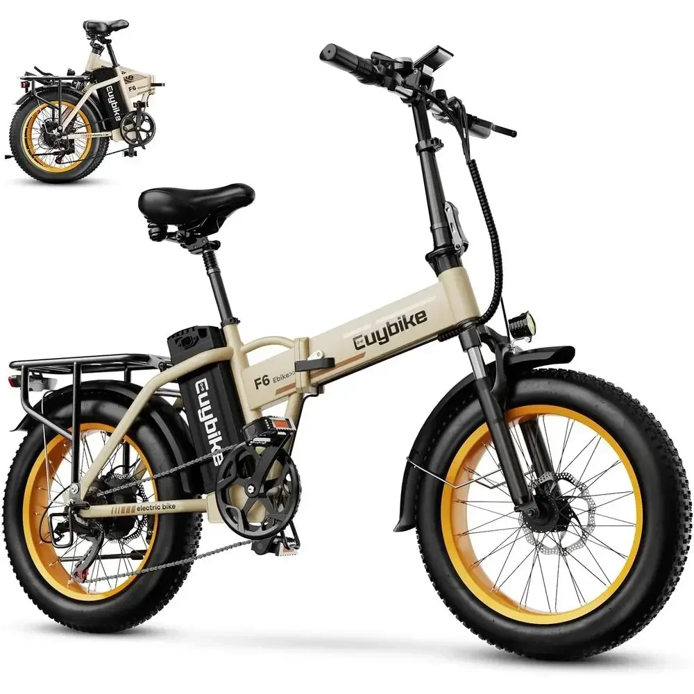 Adult Electric Bike, 48V 20Ah Lithium Battery, 80-Mile Range, 20 Tires, 1000W Peak Motor, Suitable for Dirt, Beach, and Mountain