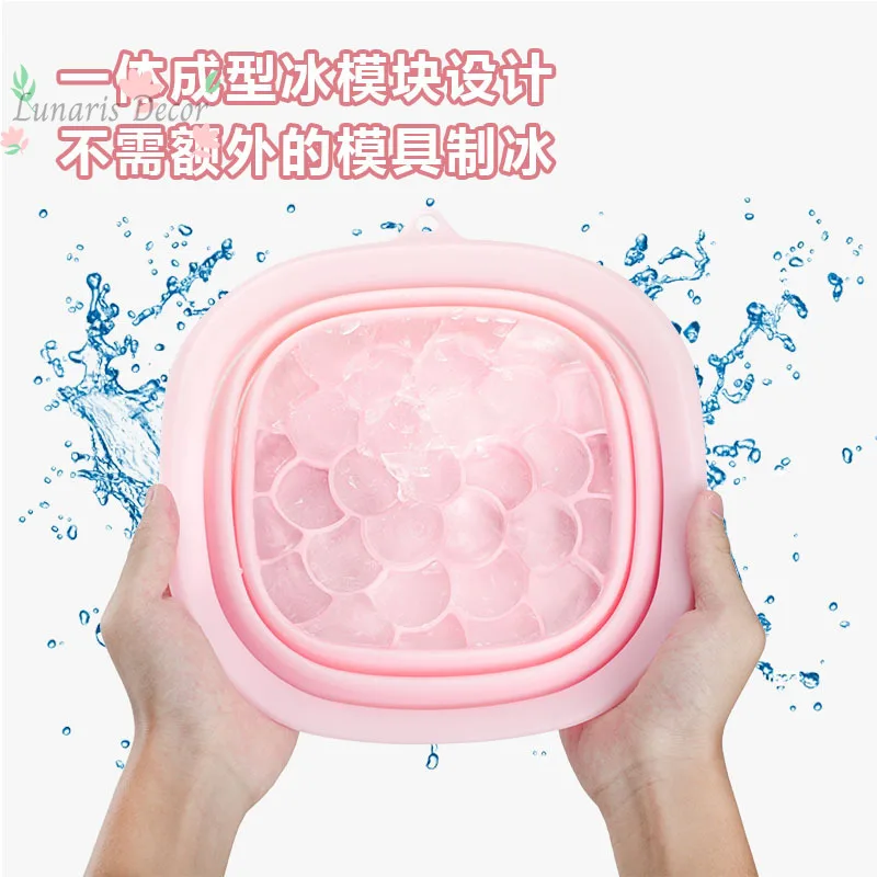 2PcsCross-border foldable silicone ice washbasin, facial ice care device, outdoor beauty device, ice water basin