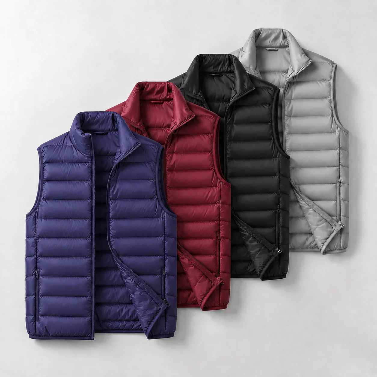 New Season Men's Ultra Light Vest Autumn Winter Warm Cotton Padded Sleeveless Jacket Stand Collar Casual Solid Outerwear Top
