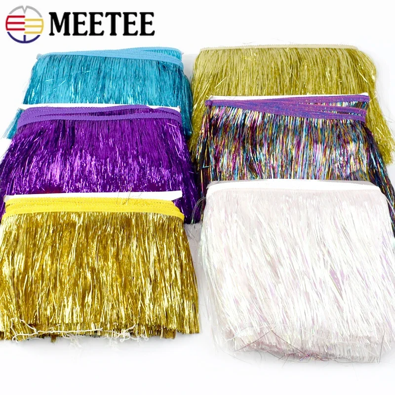 5/10M 10/15/20cm Meetee Fringe Tassels Bag Sequin Fringes for Curtain Wedding Dress Decorative Trimmings Sewing Ribbon Accessory