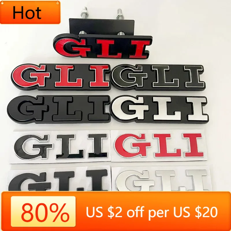 

2026 Новые антенны 3D Металлические автомобильные буквы Задний багажник Передняя решетка GLI Логотип Значок для Golf Bora VW Jetta MK4 MK5 MK6 MK7 GLI Эмблема St