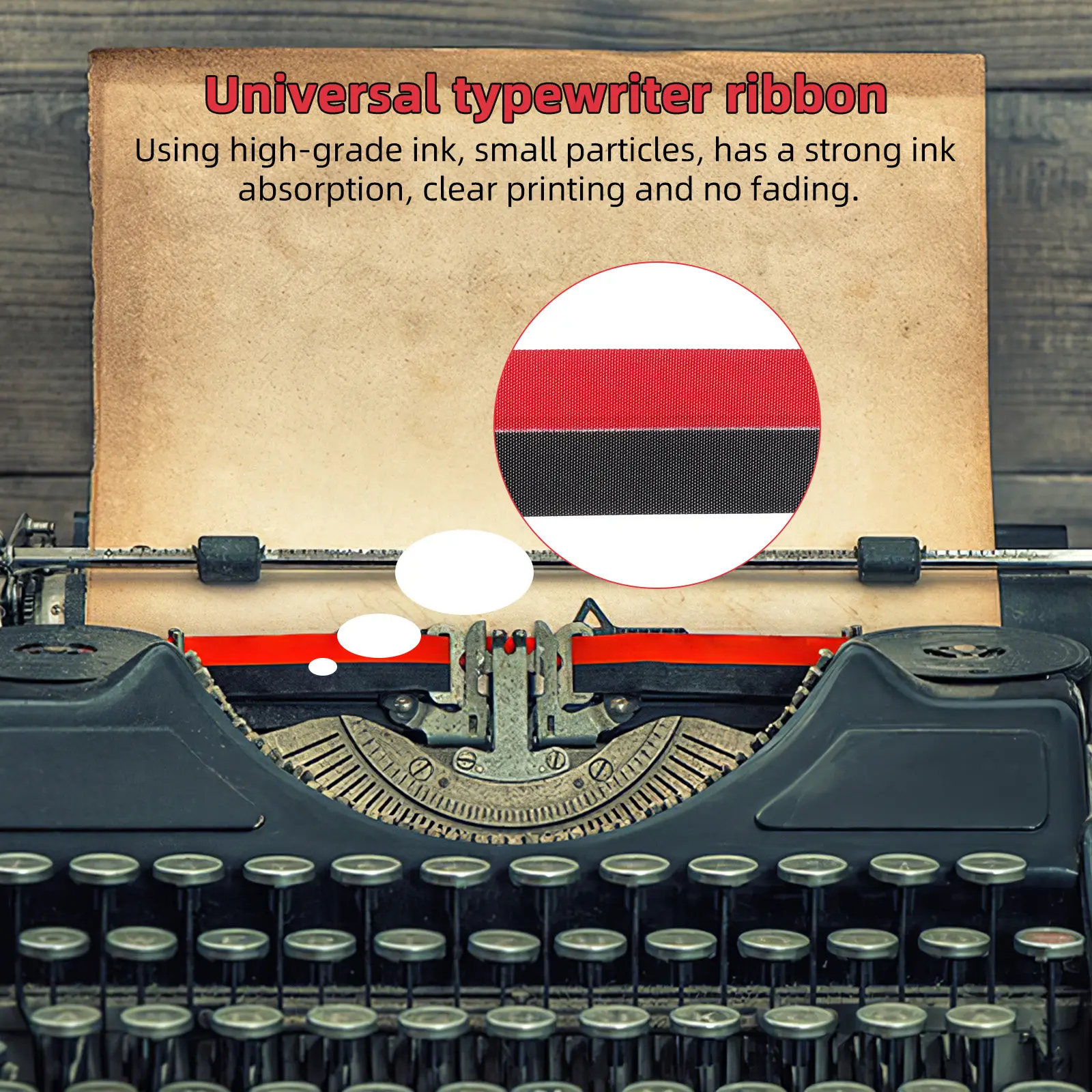 Universal Typewriter Ribbon High-Grade Nylon Twin Spool Professional Replacement Strong Ink Absorption Clear Printing