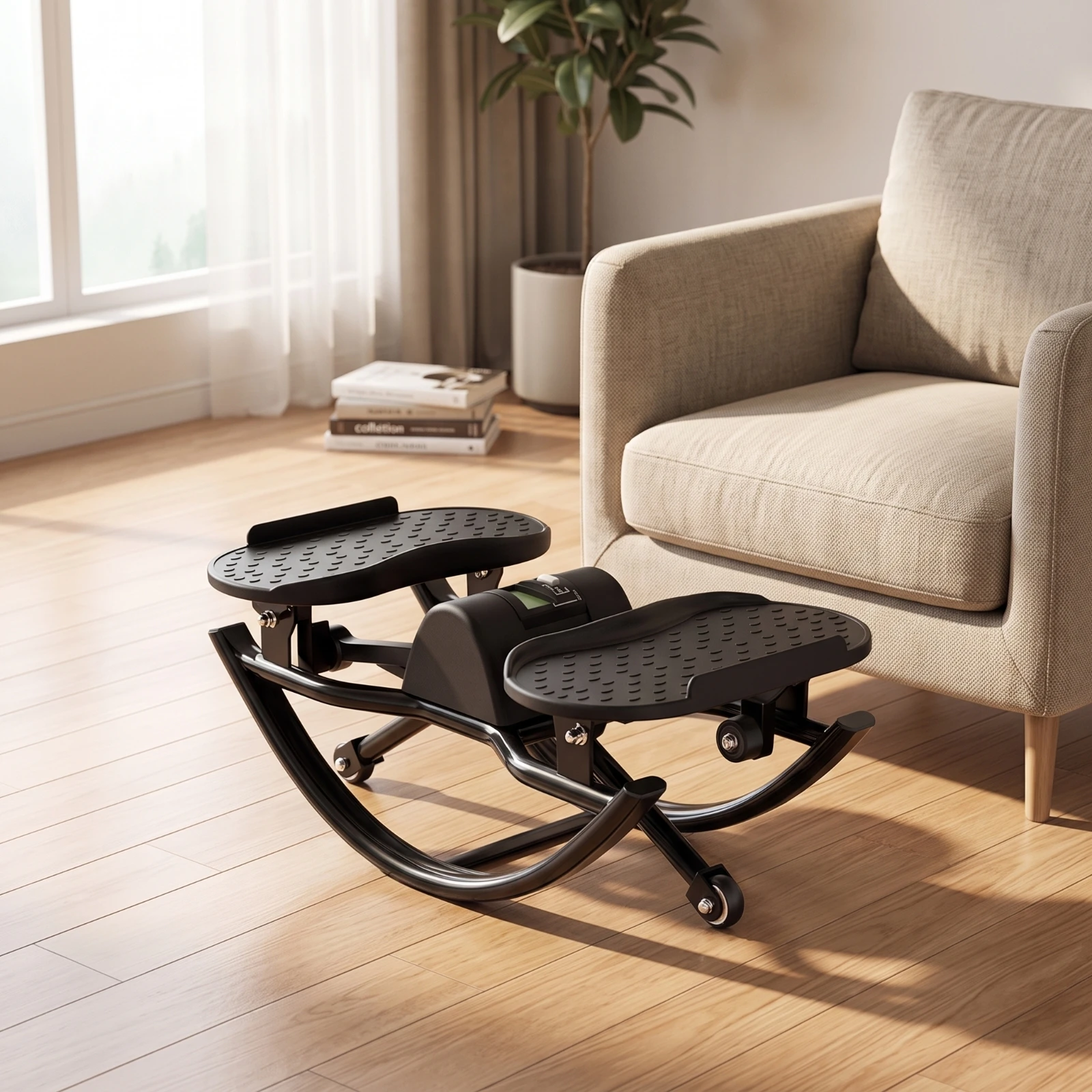 Step Machine with Digital Display Low-Silhouette Mini Stepper Fitness Equipment Robust Stable for Apartment Dwellers