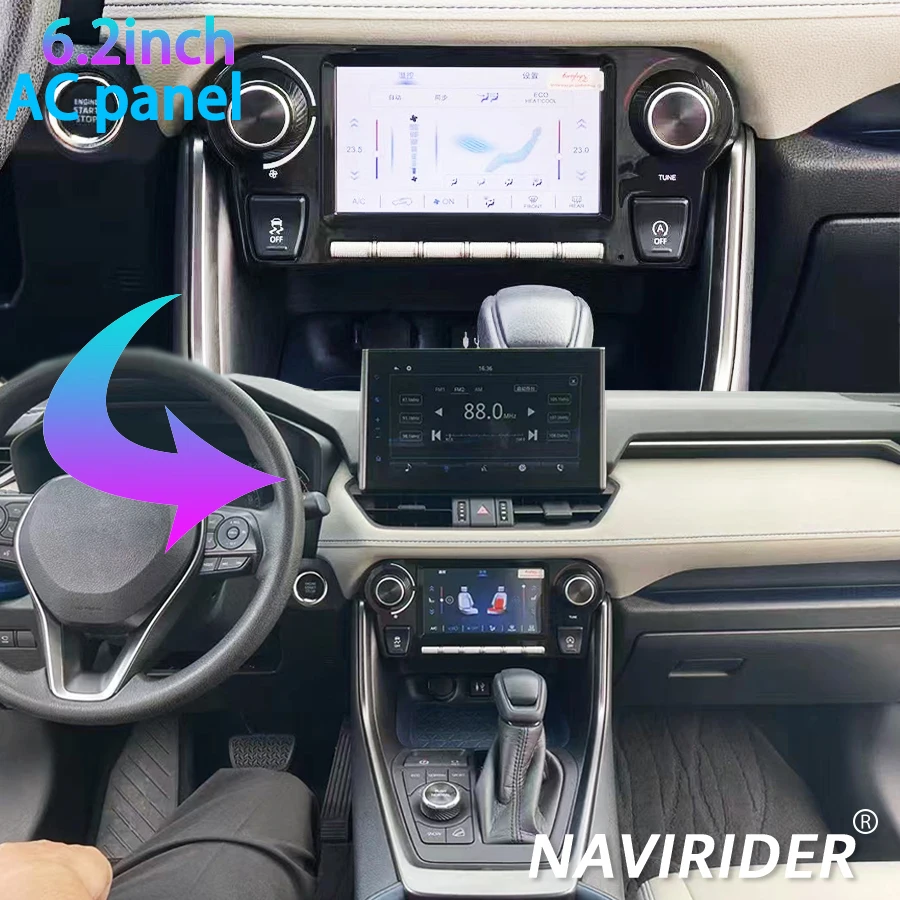 6.2'' AC Panel LCD Touch Screen For Toyota RAV4 RAV 4 XA50 2020-2024 Control NAVI Navirider Climate Air Conditioning Panel