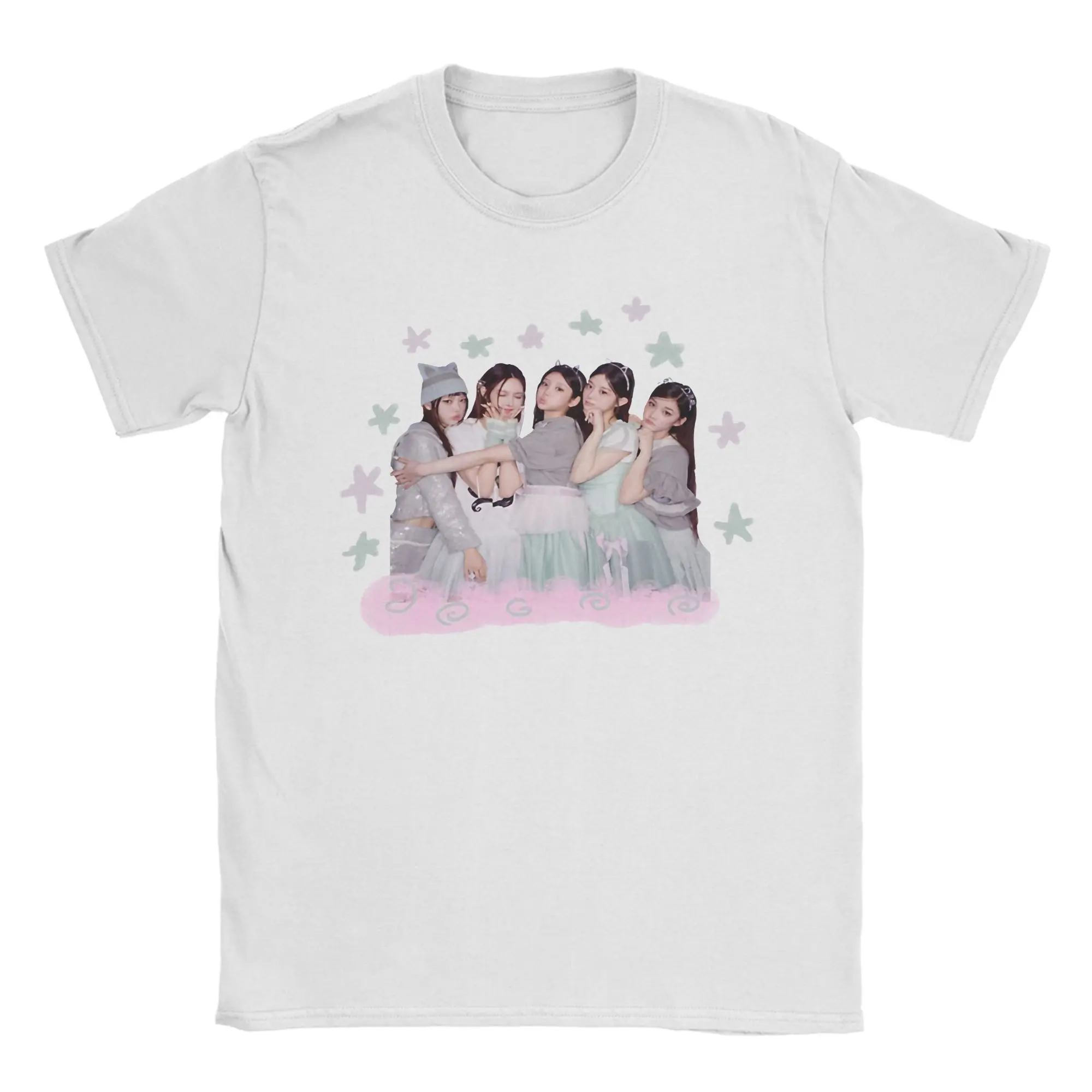 Men ILLIT South Korea Girls' Group T Shirt  100% Cotton Tops Vintage Short Sleeve O Neck Tees Printed T-Shirt