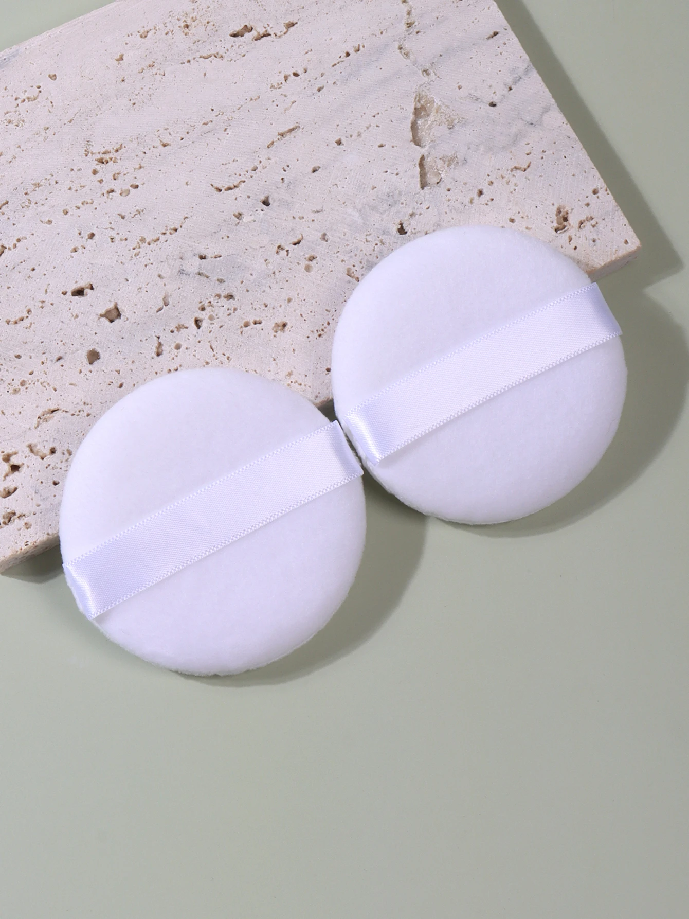 2-5-10-20 unidades portátil e prático sopro de pó redondo branco de alta qualidade para base e fixação de maquiagem