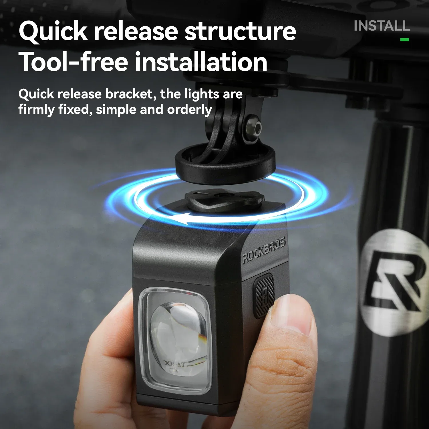 

ROCKBROS 1600LM Bicycle Hanging Light Remote Control Digital Display Bike Light IPX6 All-weather Smart Cycling Lantern Headlamp