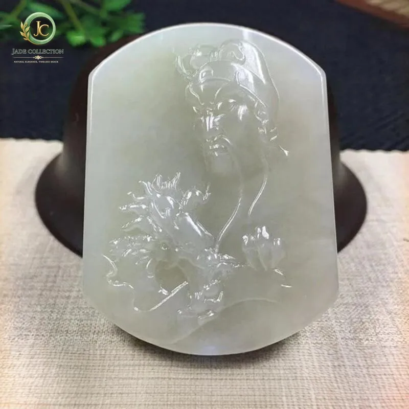 Xinjiang Hetian Yuguan Gong belt buckle Zhongyi, God of Fortune Guan second brother belt buckle jade pendant men's jade