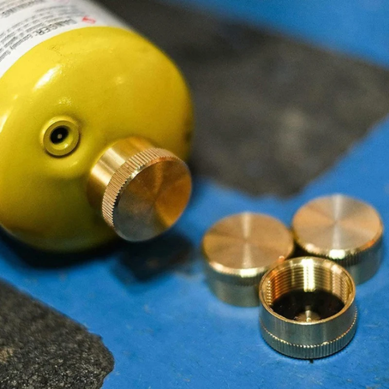 Brass Refill Cap 1 LB Propane Bottle Gas Tank Cylinder Sealed Cap Protect Cap For Outdoor Stove