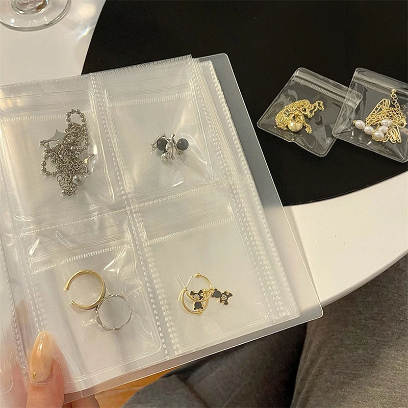 84/160/288 Grids PVC Anti-oxidation Jewelry Storage Albums Transparent Necklace Bracelet Ring Book Holder Portable Jewelry Bags