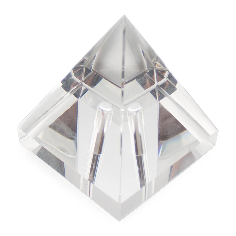 Crystal Glass Record Weight Stabilizer, Pyramid Vinyl Turntable Clamp, 245g Transparent
