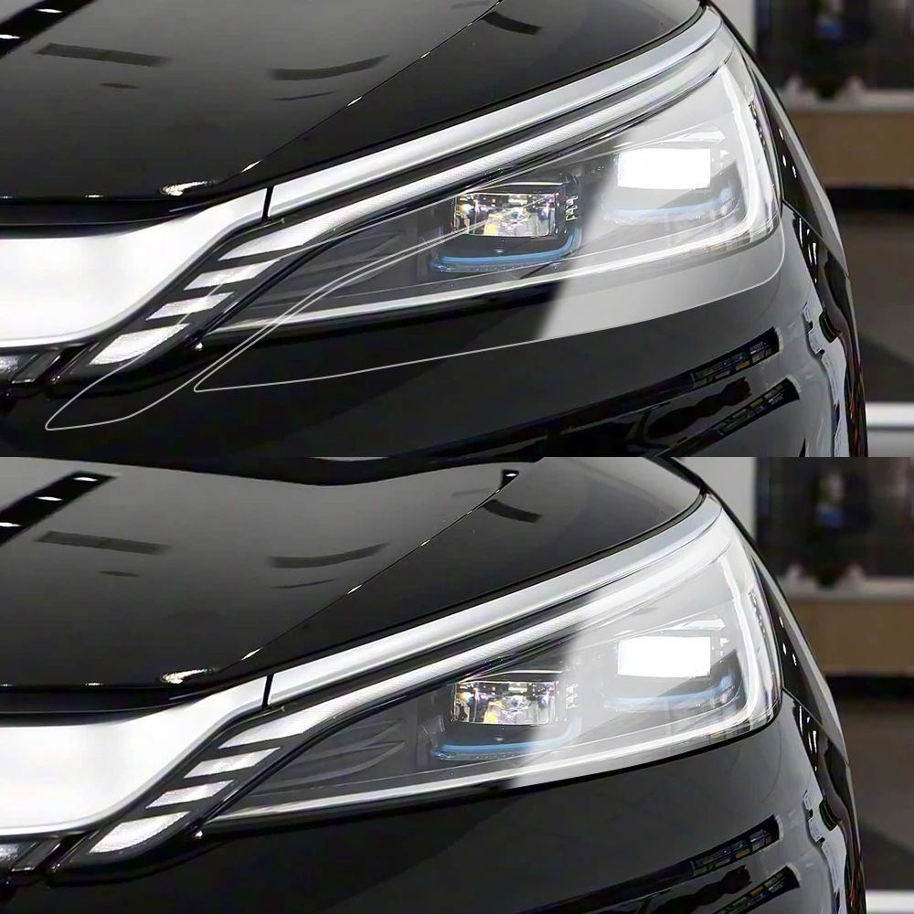Smoke Black Pre Cut Car Headlight Protective Film For BYD Atto 3 EV 2022-2025 TPU PPF High-Gloss Anti-Scratch Vinyl Wrap Film - view 2