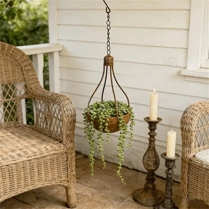 G6KF Decorative Flower Pot Hanging Plant Pot Flower Plant Creative Iron Flower