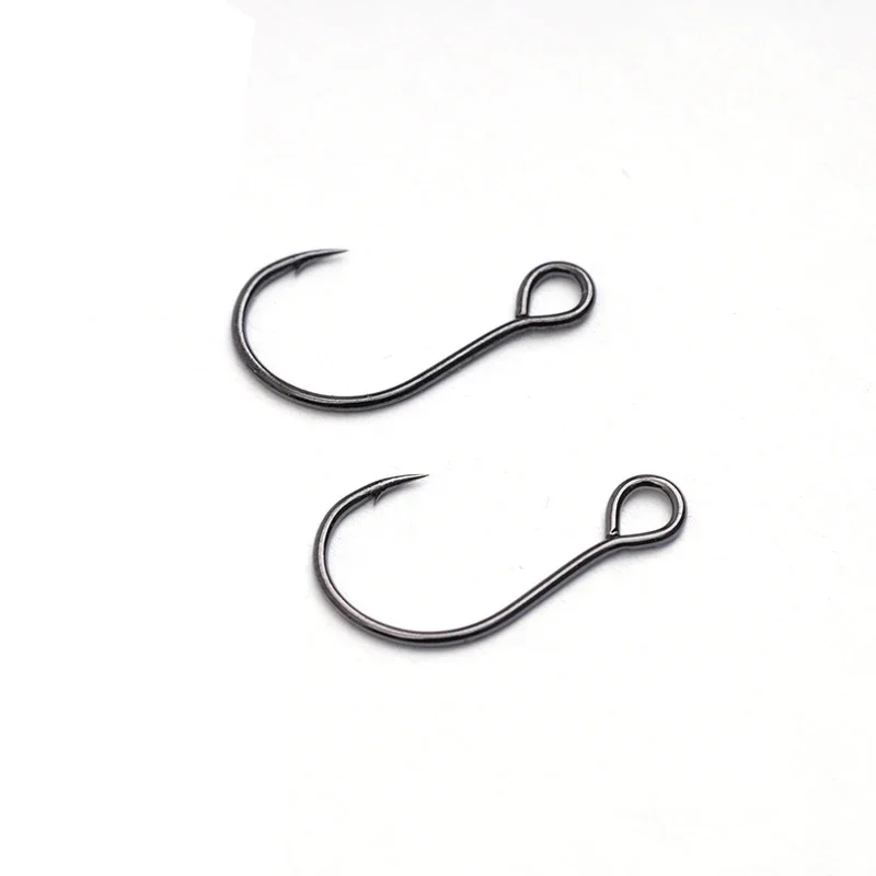 10pcs/lot Size 4-12# ORIGIN for Fishing Lure Replacement Hook Single Fish Bait Hook Inline Hook Big Eye High Carbon Steel Tackle