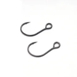 10pcs/lot Size 4-12# ORIGIN for Fishing Lure Replacement Hook Single Fish Bait Hook Inline Hook Big Eye High Carbon Steel Tackle