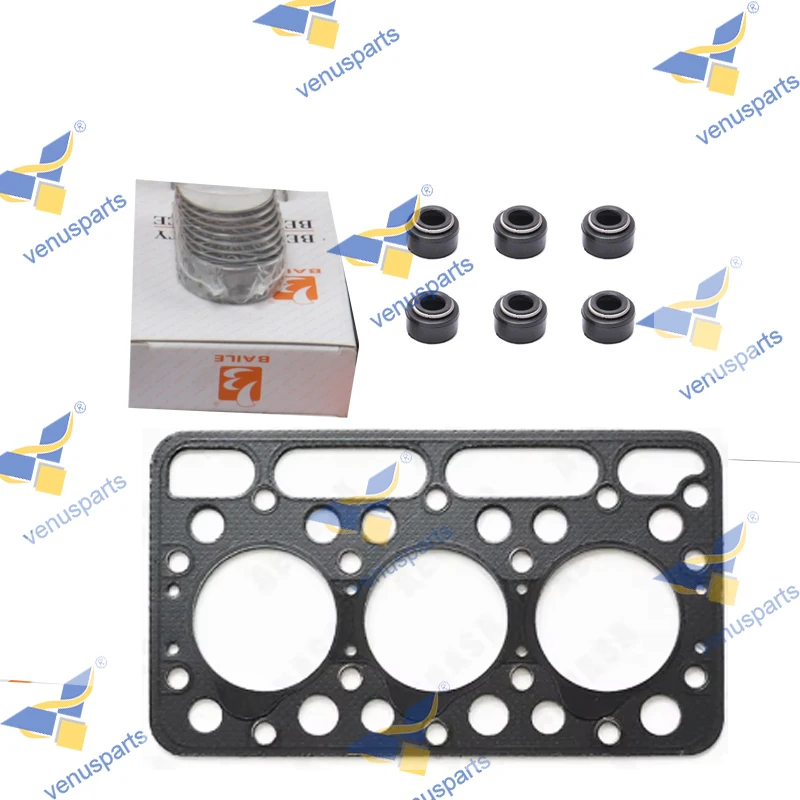 D1102 D1101 For Kubota Engine Parts Cylinder Head Gasket 15321-03310 + Con bearing 15221-22310 +VALVE Stem Seal 15221-13150