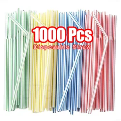 50-1000 個のプラスチック製ストロー カラフルな Rietjes 柔軟なウェディングパーティー用品 プラスチック製ストロー キッチン用