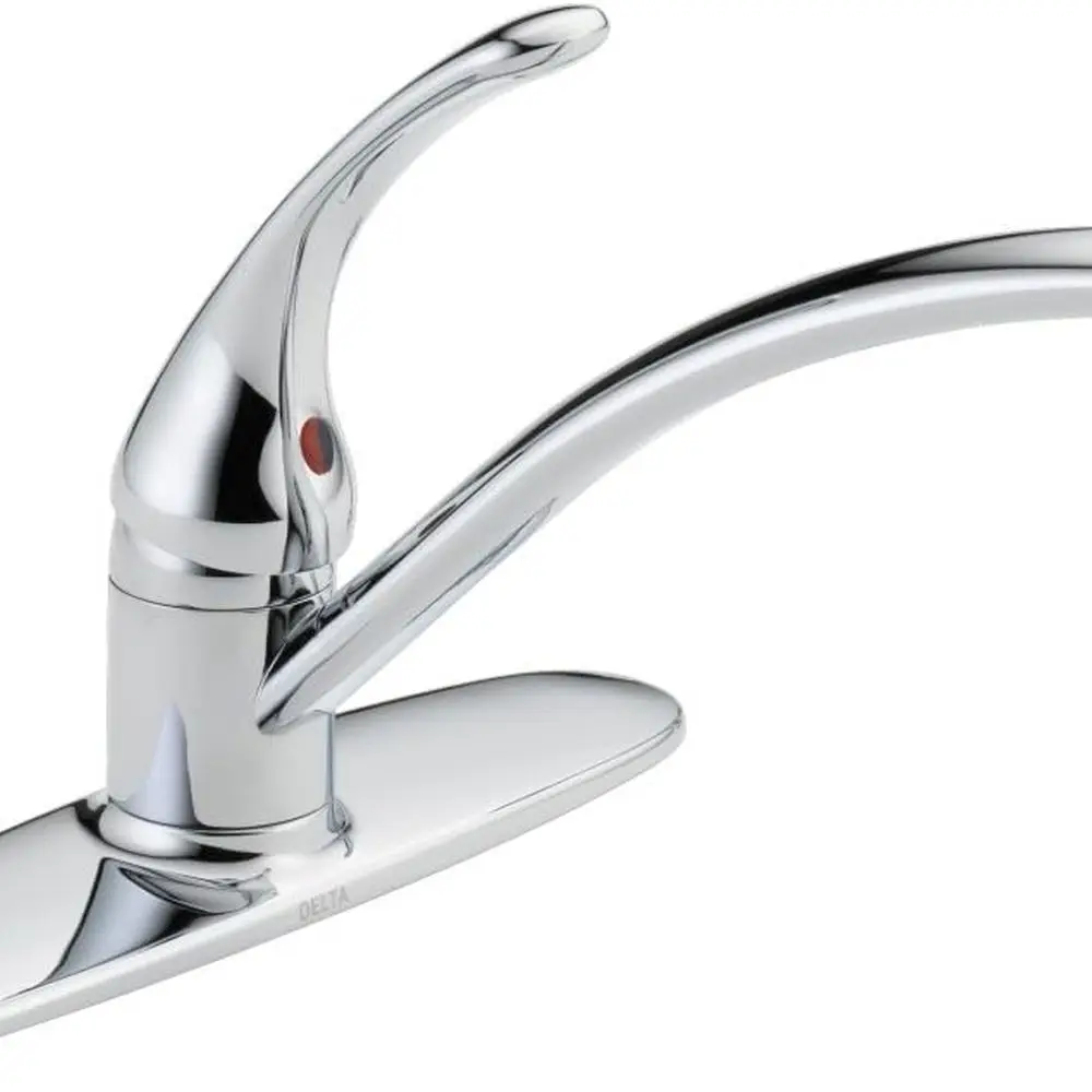 

Modern 3-Hole Single-Handle Chrome Kitchen Faucet with Contemporary Design B1310LF