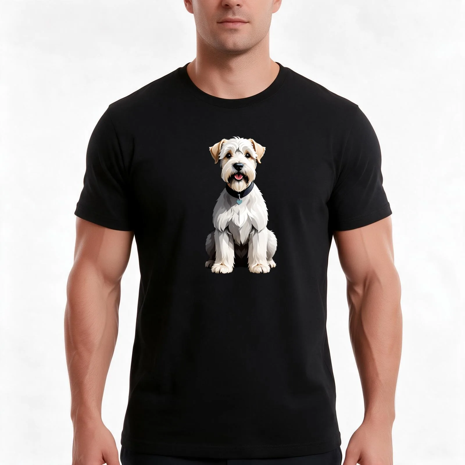 Wheaten Terrier T-Shirt, Summer Casual Cotton Tee, Oversized Streetwear Tops, Vintage Graphic Print, Loose Fit Short Sleeve