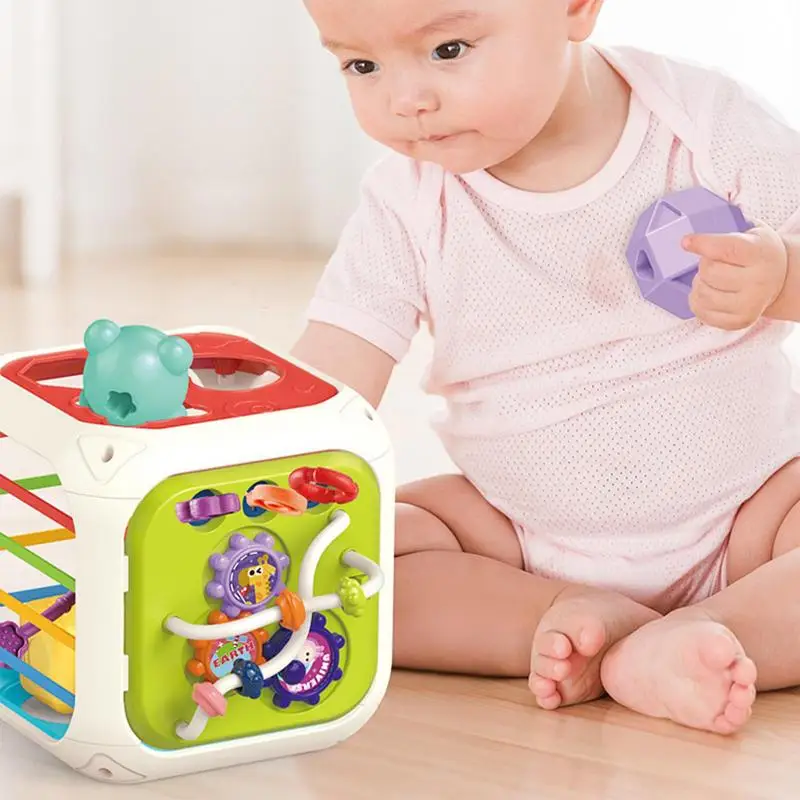 

Activity Cube Educational Toy Baby Activity Cube Montessori Sensory Toy Toddler Shape Sorter Cube Educational Toys For Kids