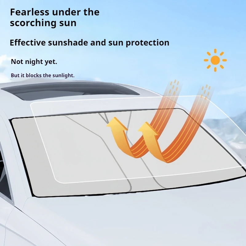 Auto Parts For Ford Mustang Mach-E 2021~2025 Car Front Window Sun Visor Blocks UV Refletive Parasol Sunshade Protector Cover