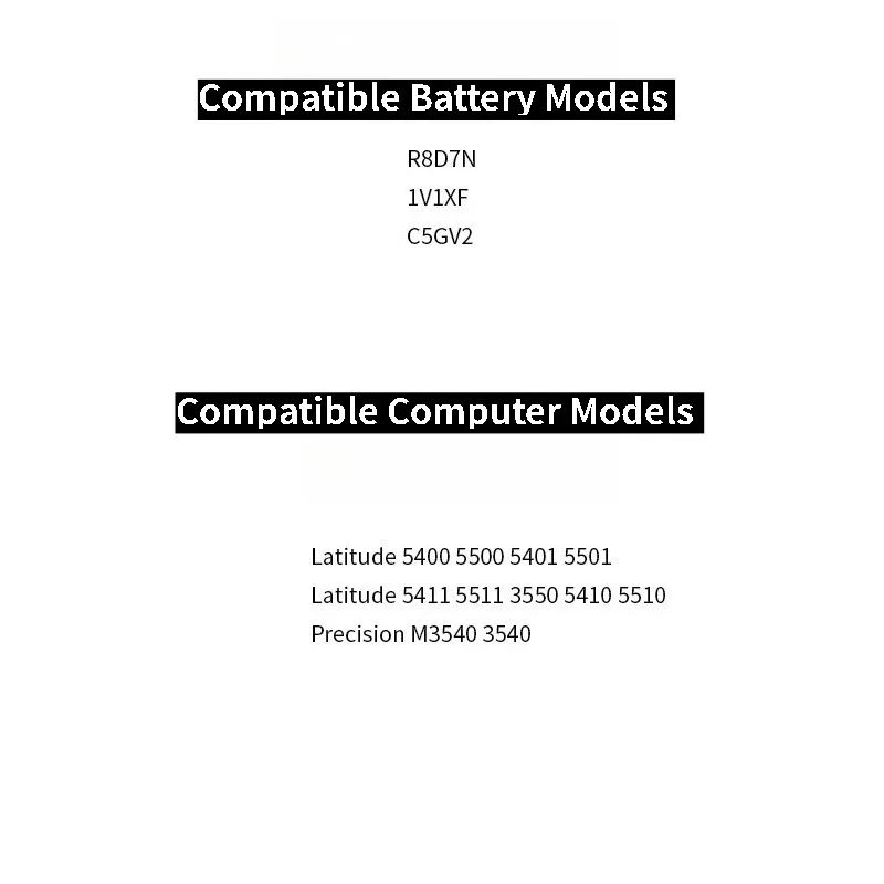 R8D7N Laptop Battery 11.4V 4210mAh for Dell Inspiron 7590 7591 7791 2-in-1 Latitude 5400 5500 Precision 3540 New High Quality