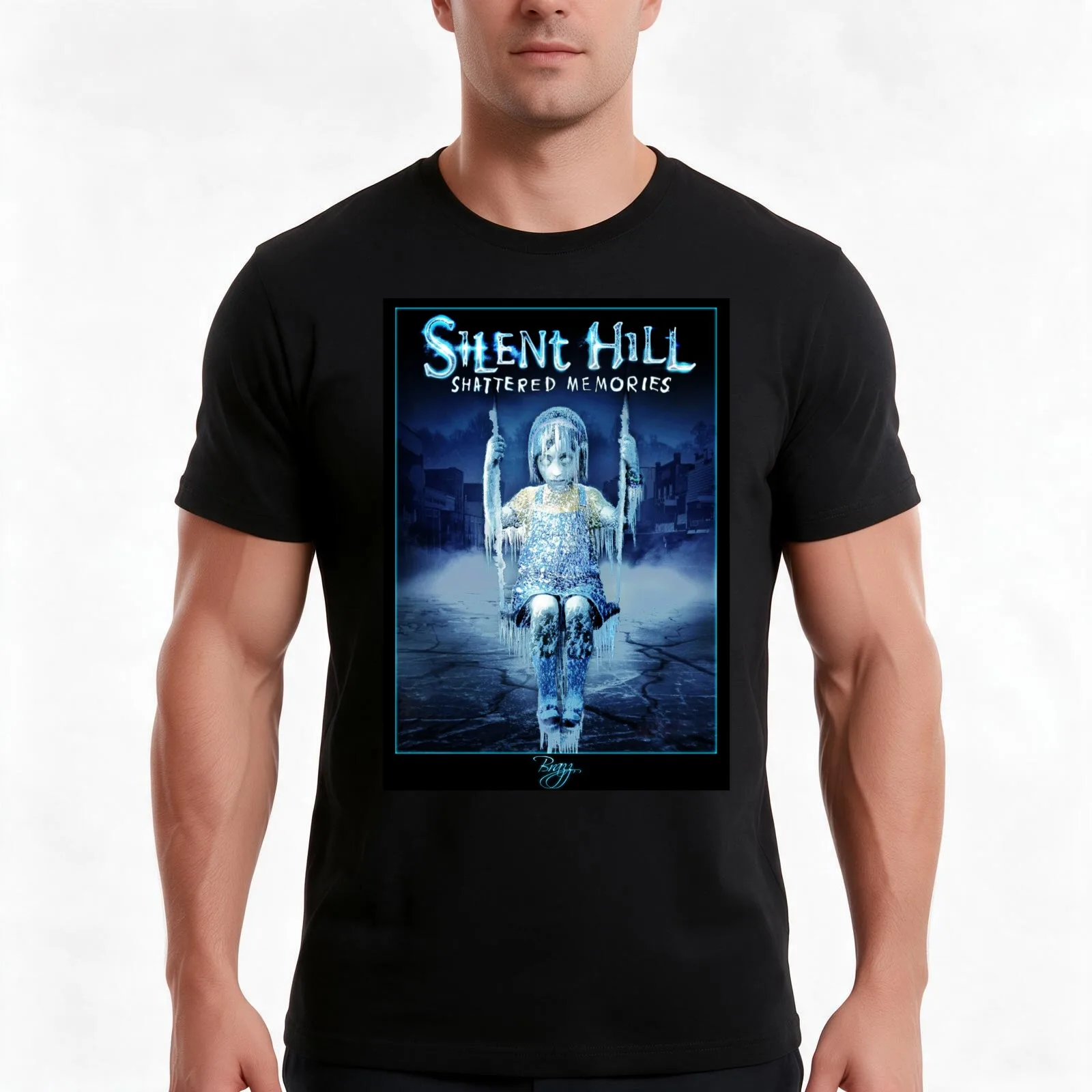 Silent Hill Shattered Memories - PS2 Box Art (Original) - Brazz T-Shirt Summer Casual Cotton Tee Oversized Streetwear Tops