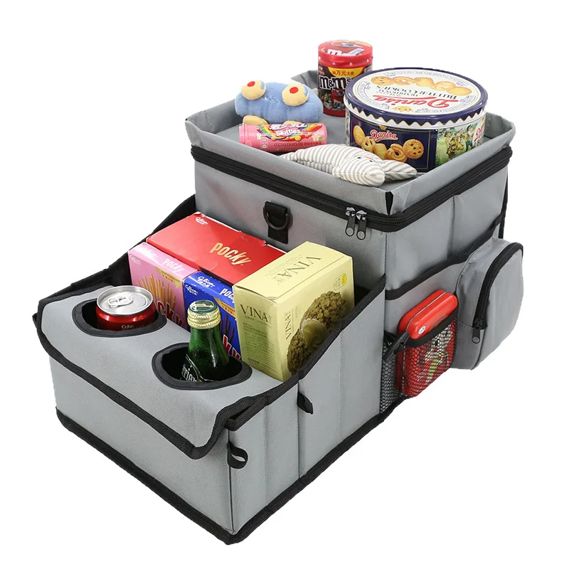 Car Seat Foldable Organizer Storage Box, Multi-Function Cup Holder Storage Box, Car Trash Tool Kit