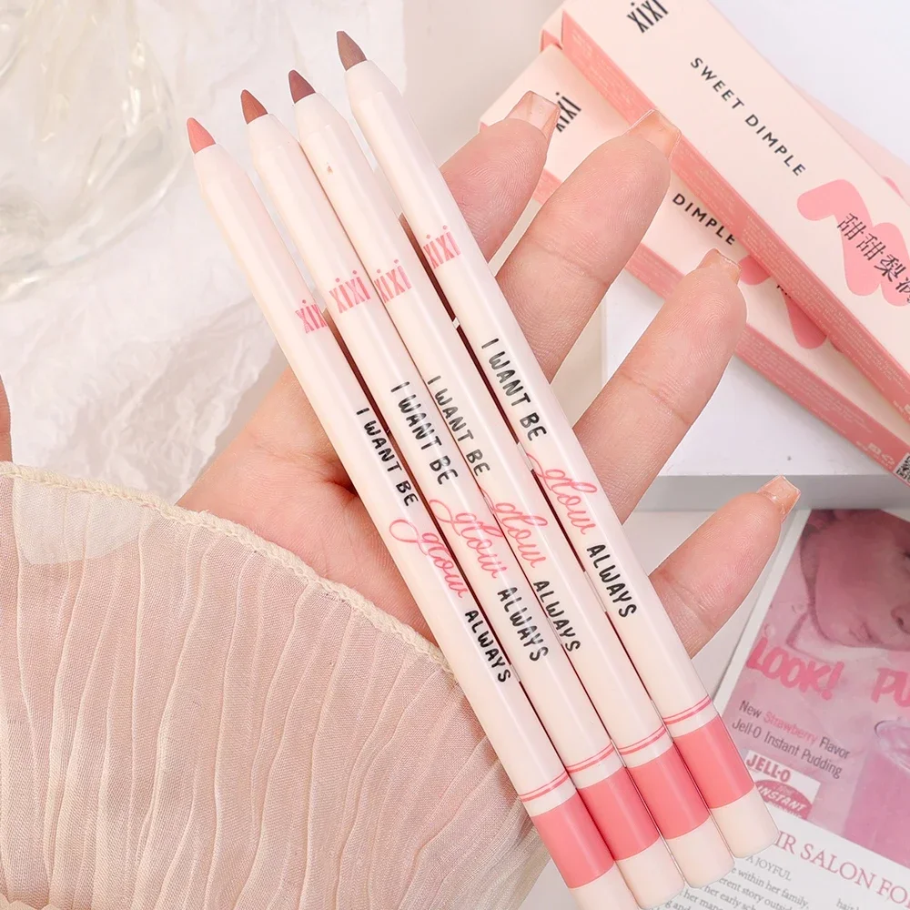 Matte Nude Lip Liner Pen Glad Waterdicht Blijvend Gemakkelijk Te Dragen Lippenstift Potlood Contouren Sexy Rode Lip Tint Lip Make-Up Cosmetisch