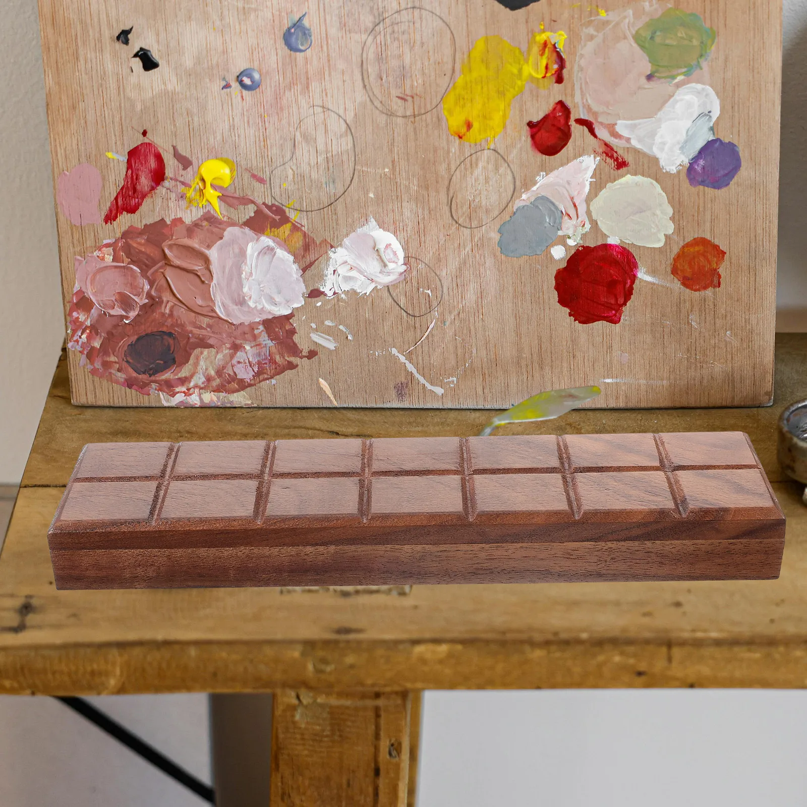 

Plastic Watercolor Mixing Box Pigment Holder Wooden Paint Palette Clean Portable Painting Empty Watercolor Box