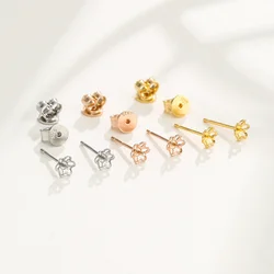 2 Pair 925 Sterling Silver Blank Post Earrings Studs Base Pins With Earring Plug Findings For DIY Earrings Jewelry Making