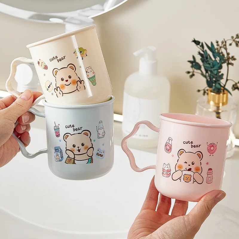 

High aesthetic plastic mouthwash cup, cute cartoon children's tooth cup high-end feeling large capacity toileting toothbrush cup