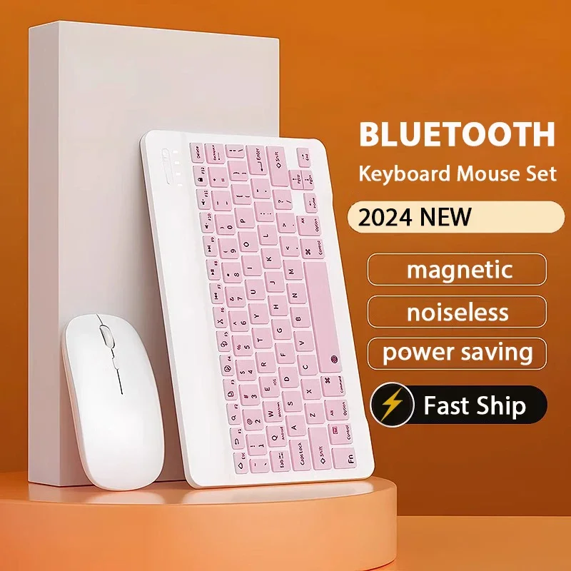 

10-дюймовая магнитная клавиатура для планшета для iPad 2024 10,9 11 10,2 Bluetooth-перезаряжаемая клавиатура для Xiaomi 6 Huawei Matepad 11,5