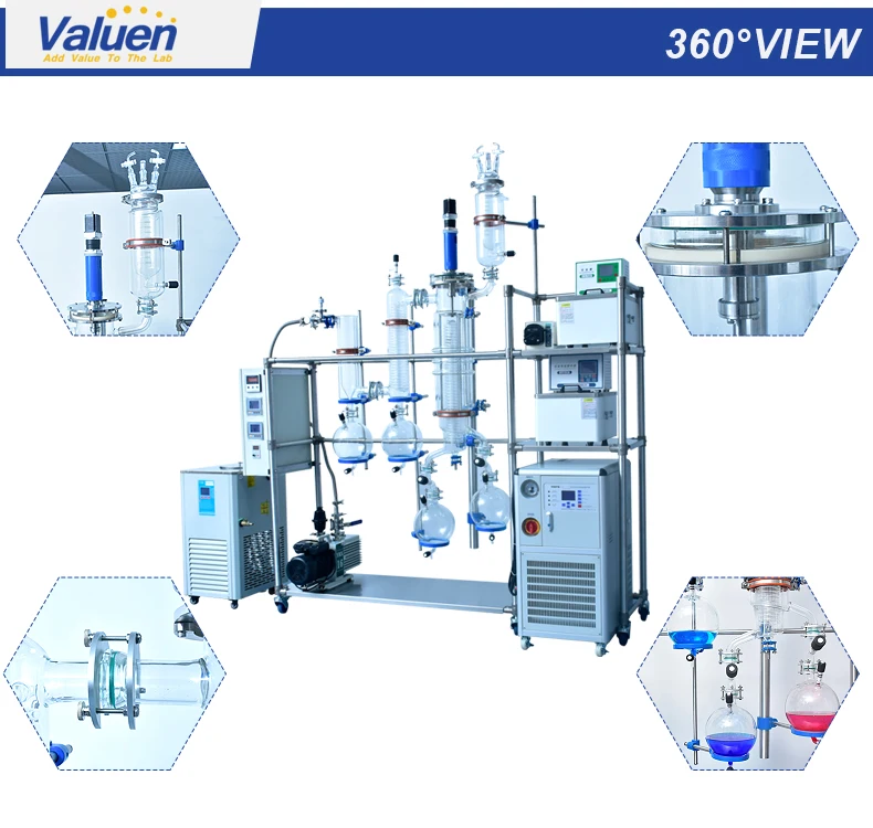 آلة التقطير الجزيئي Cbd مقاس 2 بوصة من الصين التقطير الجزيئي الزجاجي
