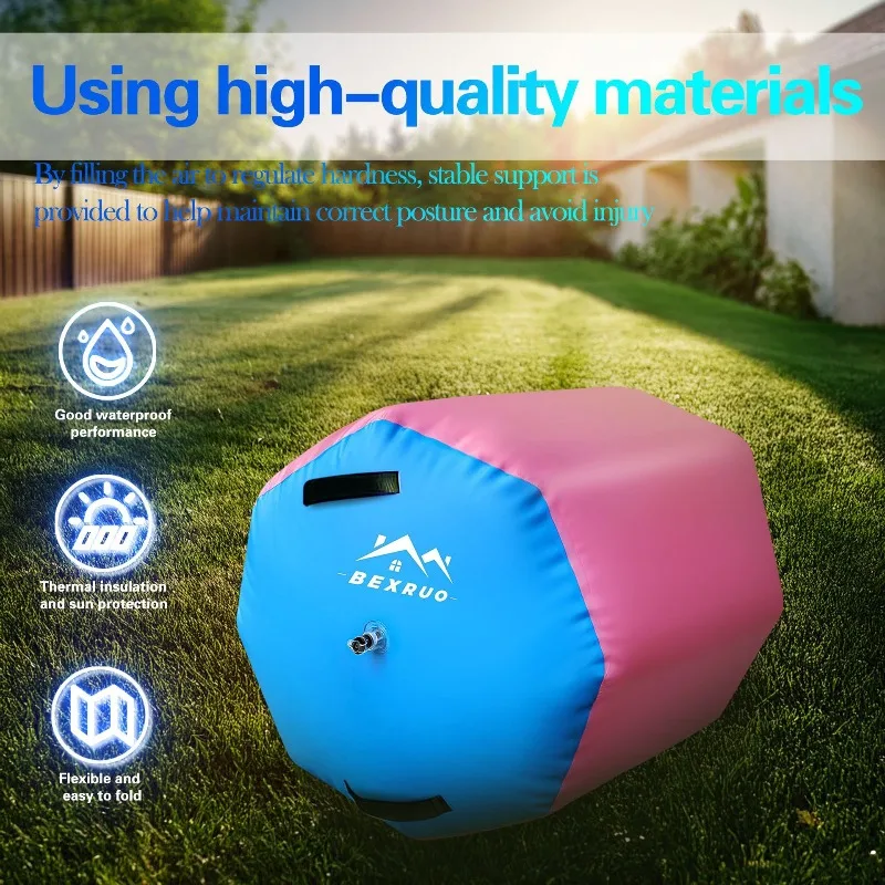 Thickened PVC Anti Slip Backflip Air Cushion, Portable Storage, Inflatable Yoga Dance Exercise Auxiliary Air Cushions Bucket