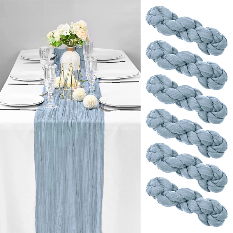 90x400cm Semi-Sheer Semi-Sheer Gauze Table Runner Vintage Wedding a birthdayParty Christmas Banquets Arches CakeDecor Decoration