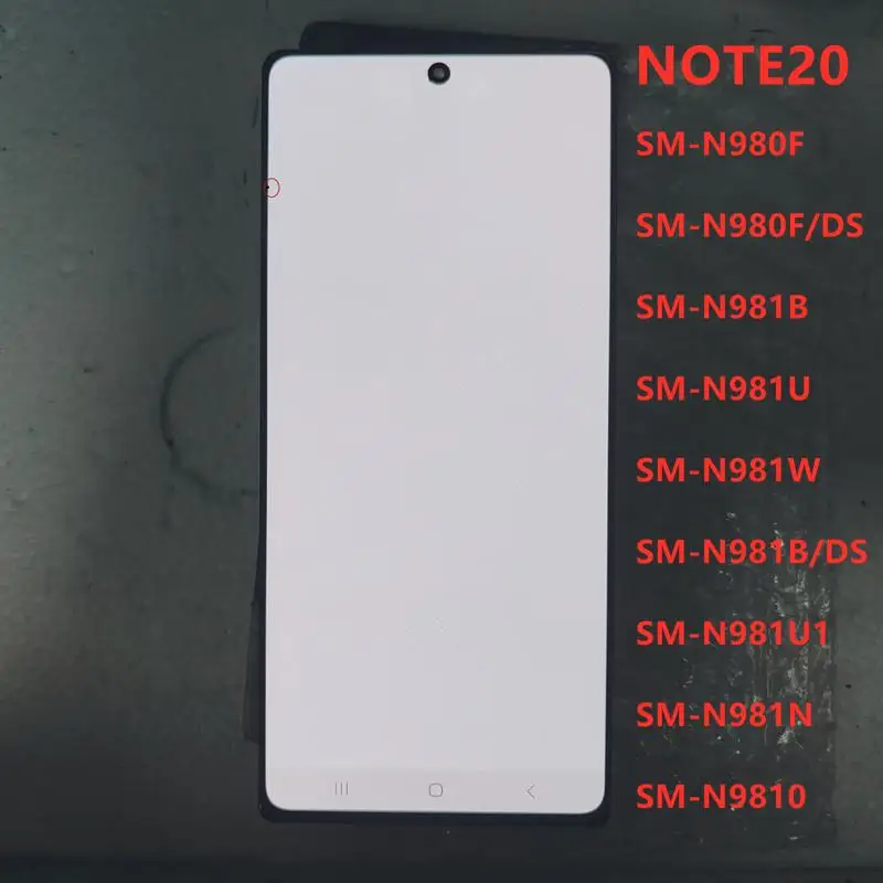 Top! Ori AMOLED For Samsung NOTE20 N980F SN980F/DS LCD Screen Replacement NOTE 20 5G N981B N981U Display Touch Screen Digitizer