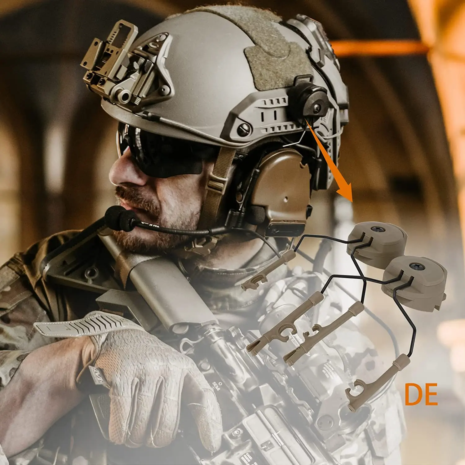 1-10pairs for COMTAC Shooting Headset  EXFIL Tactical Helmet Rail Adapter for Airsoft Headset COMTAC I II III Tactical Headset image 6