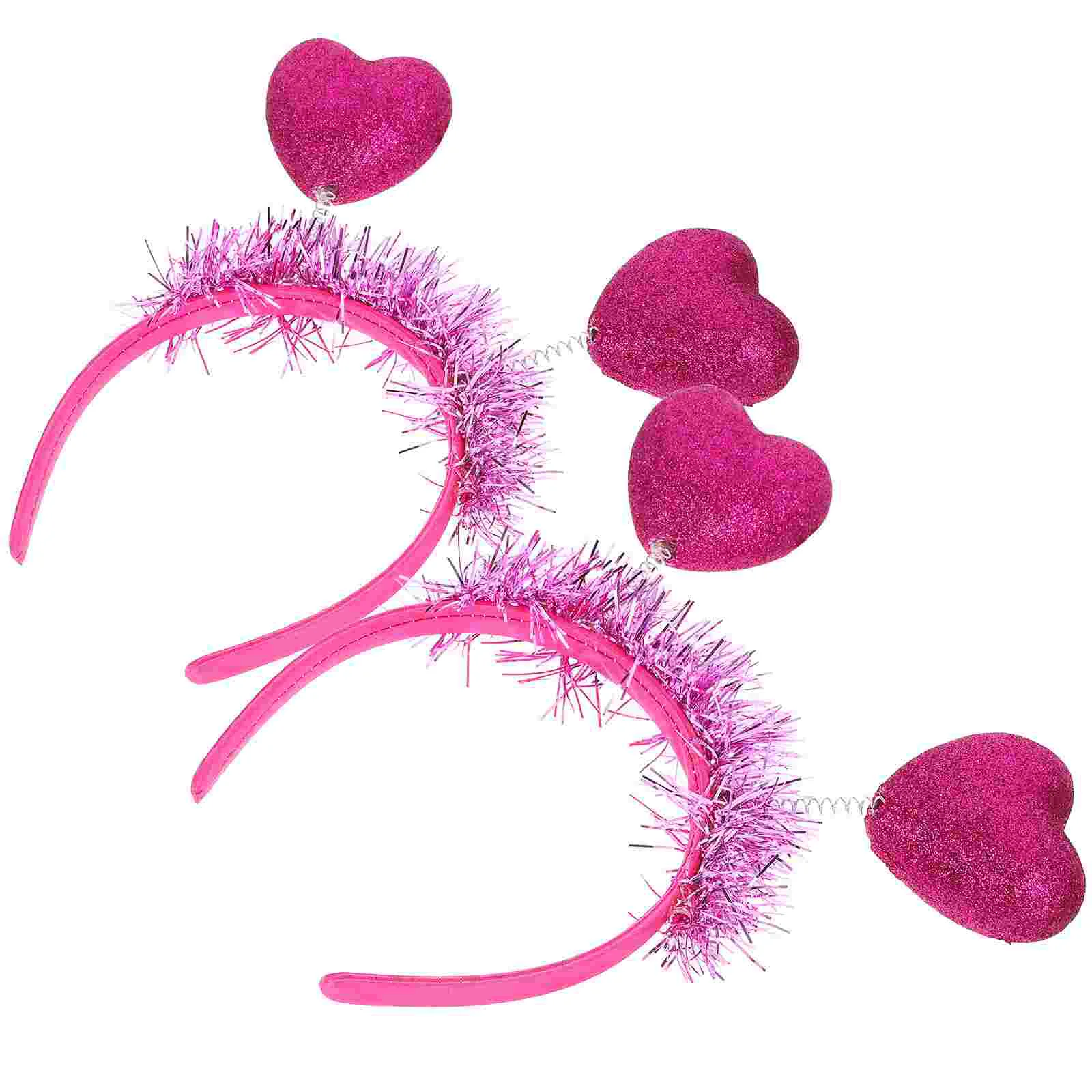 2 Pcs Heart shaped Hair Hoop Valentine's Day Party Accessory Couples Headband Romantic Headdress Hair Accessories for Women